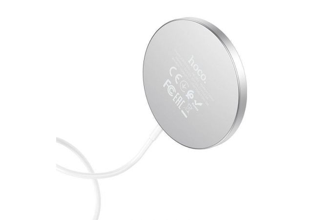 Беспроводное зарядное устройство HOCO CW30 PRO магнитное, Type-C, 15W (серебристый)
