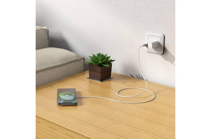 Беспроводное зарядное устройство HOCO CW30 PRO магнитное, Type-C, 15W (серебристый)