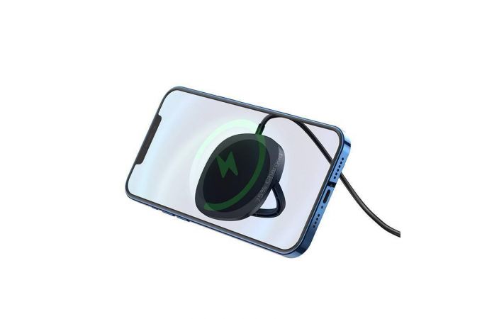 Беспроводное зарядное устройство HOCO CW35 (магнитное, с подставкой, Type-C, 15W) (черный)