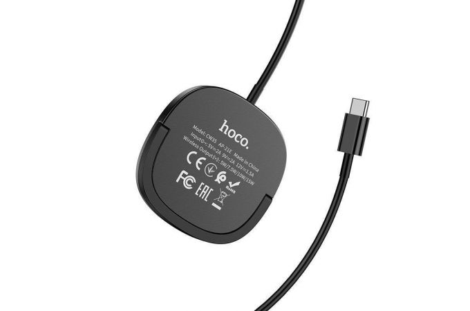 Беспроводное зарядное устройство HOCO CW35 (магнитное, с подставкой, Type-C, 15W) (черный)