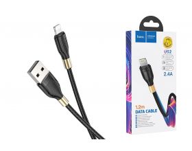 Кабель USB - Lightning HOCO U92, 2,4A (черный) 1,2м