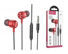 Наушники вакуумные проводные HOCO M87 String wired earphones with with microphone (красный)