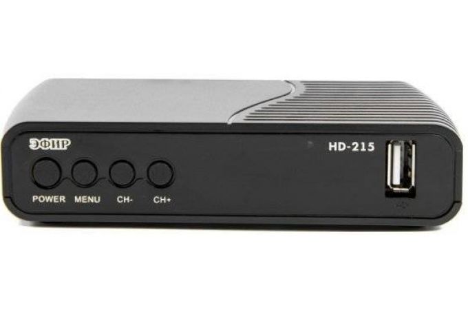 ТВ приставка DVB-T2 Эфир HD-215 ЭДО дисплей, Dolby Digital, обучаемый пульт ДУ