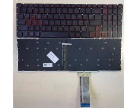 Клавиатура для ноутбука Acer Nitro AN515-54, AN715-51 черная, кнопки красные, с подсветкой (стрелки в рамке)