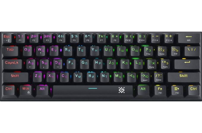 Клавиатура игровая механическая Defender Cairon GK-081 61 кн./ OUTEMU Red / радужн. подсветка