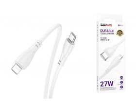 Кабель USB Type-C - Lightning BOROFONE BX121/ PD / 1m/ 27W/ Нейлон/ белый