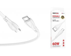 Кабель Type-C -Type-C BOROFONE BX121/ 1m/ 60W/ белый