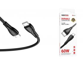 Кабель Type-C -Type-C BOROFONE BX121/ 1m/ 60W/ черный