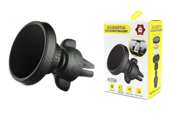 Держатель автомобильный для телефона H-CT320 магнитный в решетку радиатора (цвет черный)