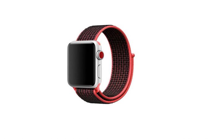 Ремешок нейлоновый EVA для Apple Watch 38/40 mm черно-красный