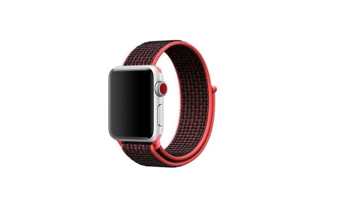 Ремешок нейлоновый EVA для Apple Watch 38/40 mm черно-красный