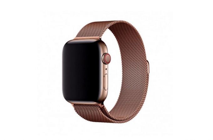 Металлический магнитный браслет  "Миланское плетение" для Apple Watch 38-40 мм цвет бронза