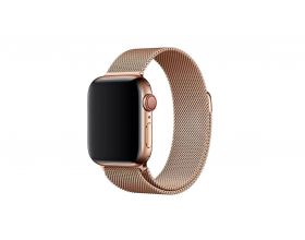 Металлический магнитный браслет  "Миланское плетение" для Apple Watch 38-40 мм цвет светлое золото