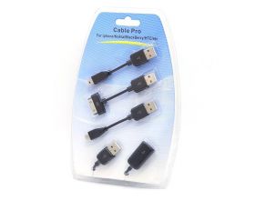 Переходник набор Орбита TD-1102 USB (3 разъёма,Nokia,iPhone,Black Berry,HTC) (черный)