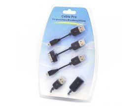 Переходник набор Орбита TD-1102 USB (3 разъёма,Nokia,iPhone,Black Berry,HTC) (черный)