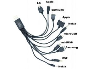 Кабель USB 10 в 1 Орбита OT-SMA14 переходник USB (10 разъёмов) (упаковка 10шт) 0,3м