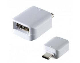 Переходник OTG Орбита OT-SMA03 (гнездо USB - штекер TYPE-C) - (упаковка 20ШТ) (белый)