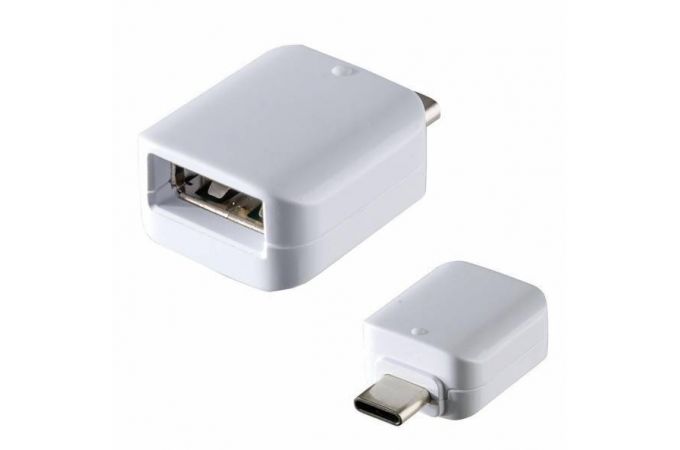 Переходник OTG Орбита OT-SMA03 (гнездо USB - штекер TYPE-C) - (упаковка 20ШТ) (белый)