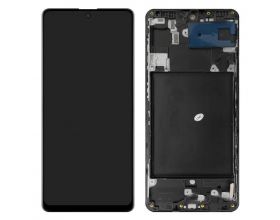 Дисплей для Samsung A715F Galaxy A71 Black в сборе с тачскрином + рамка, OLED (Small glass)