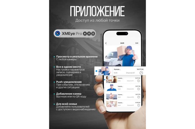 Комплект видеонаблюдения Орбита OT-VNK05 IP (4 камеры, 3MP)