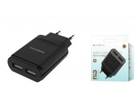 Сетевое зарядное устройство 2USB BOROFONE BA8A LePlug 2100mAh (черный)