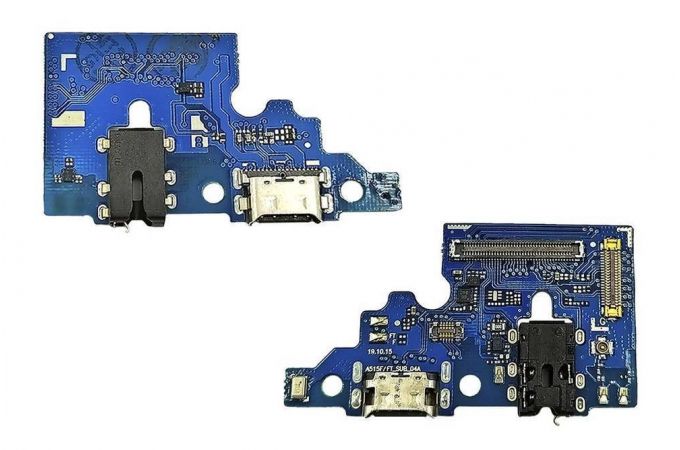 Шлейф для Samsung A515FN Galaxy A51 с разъемом зарядки + разъем гарнитуры (плата)