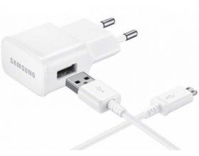 Сетевое зарядное устройство USB + кабель MicroUSB Samsung (EP-TA20EWEUGRU) 2A (белый)