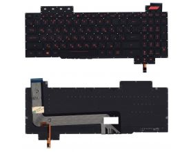Клавиатура для ноутбука Asus FX503 черная с красной подсветкой