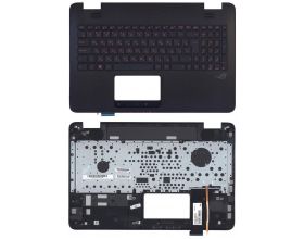 Клавиатура для ноутбука Asus G551, N551 черная топ- панель, красной подсветкой