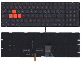 Клавиатура для ноутбука Asus GL702 черная с красной подсветкой