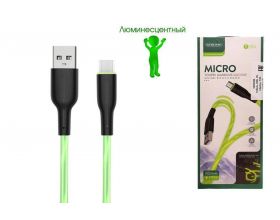 Кабель USB - MicroUSB SENDEM T28A 3A (зеленый) 1m
