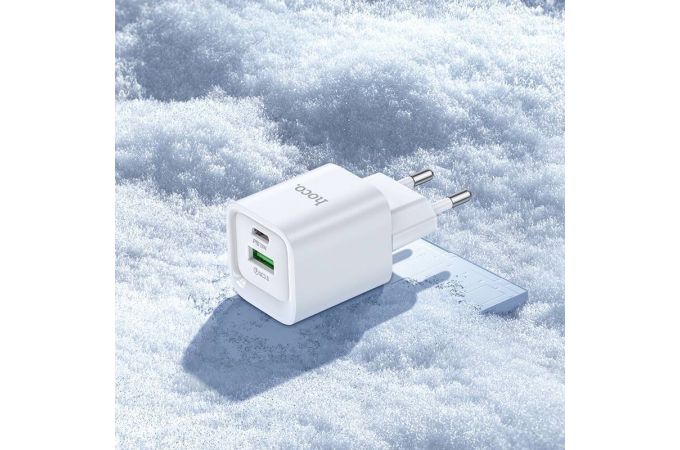 Сетевое зарядное устройство USB + USB-C HOCO C147A Charm PD20W+QC3.0 (белый)
