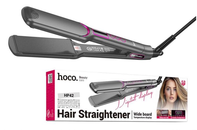 Плойка для волос HOCO HP42 Wide board hair straightener with digital display с дисплеем