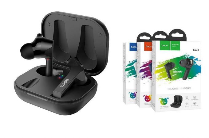 Наушники вакуумные беспроводные HOCO ES34 Pleasure wireless headset Bluetooth (черный)