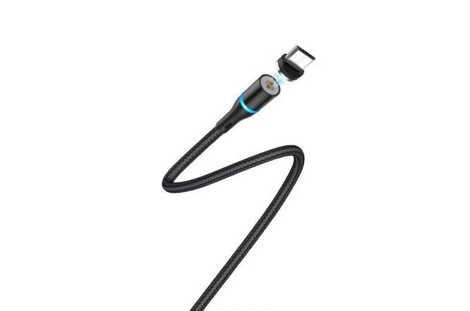 Кабель USB - MicroUSB BOROFONE BU16 2,4A (черный) 1,2м (в оплетке, магнитный)