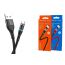 Кабель USB - USB Type-C BOROFONE BU16, 3A (черный) 1,2м (в оплетке, магнитный, LED индикатор)