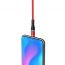 Кабель USB - USB Type-C BOROFONE BU16, 3A (красный) 1,2м (в оплетке, магнитный, LED индикатор)