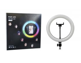Кольцевая лампа RGB многоцветная (26 см) YC260R для фото и видеосъемки (без треноги, черный)