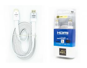 Кабель HDMI-HDMI (папа - папа) 3 м (V2.0) 4K серебро