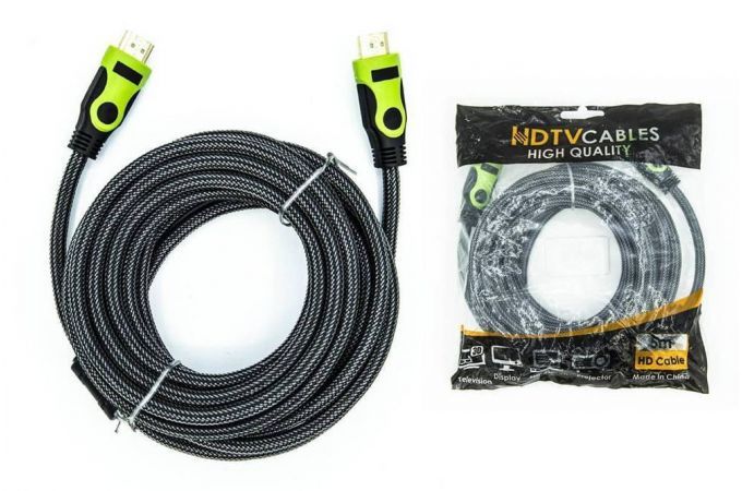 Кабель HDMI (папа - папа) 20 м (V1.4) зеленый