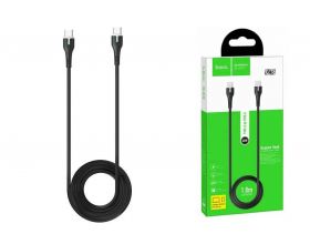 Кабель USB Type-C - USB Type-C HOCO X45, 3A PD60W (черный) 1.8 м (LED индикатор)