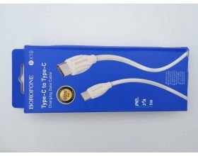 Кабель USB Type-C - USB Type-C BOROFONE BX19, PD60W (белый) 1м (УЦЕНКА! МЯТАЯ УПАКОВКА)