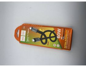 Кабель USB Type-C - USB Type-C HOCO X85 PD60W (черный) 1м (УЦЕНКА! МЯТАЯ УПАКОВКА)