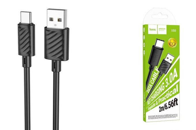 Кабель USB - USB Type-C HOCO X88 (черный) 2м
