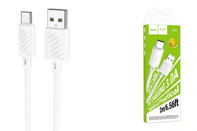 Кабель USB - USB Type-C HOCO X88 (белый) 2м