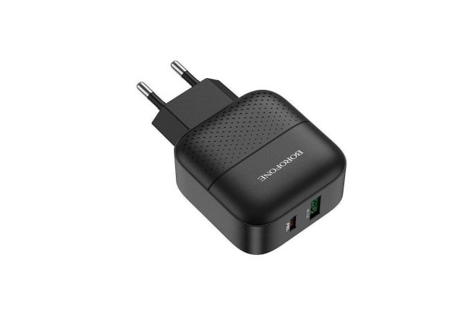 Сетевое зарядное устройство USB + USB-C BOROFONE BA46A Premium PD+ QC 3.0 (черный)