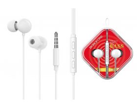 Наушники вакуумные проводные BOROFONE BM45 Sound wavel earphones (белый)