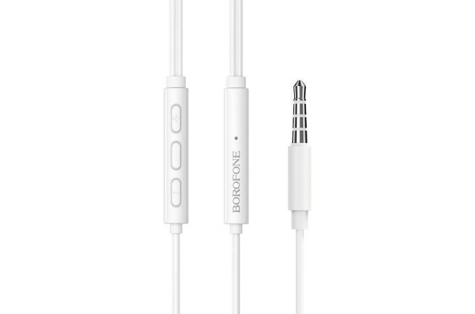 Наушники вакуумные проводные BOROFONE BM45 Sound wavel earphones (белый)