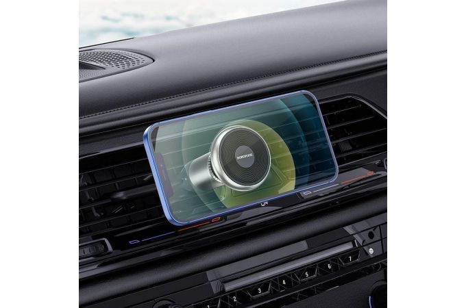 Держатель автомобильный для телефона BOROFONE BH47 Cool air outlet magnetic магнитный в решетку воздуховода серебристо-че