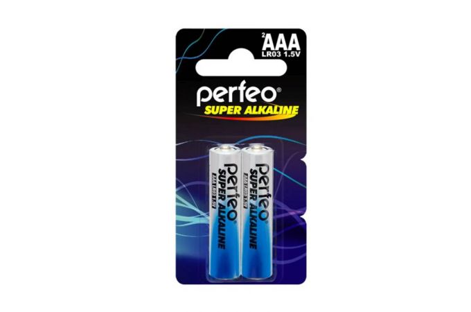 Батарейка алкалиновая Perfeo LR03 AAA/2BL mini Super Alkaline цена за блистер 2  шт